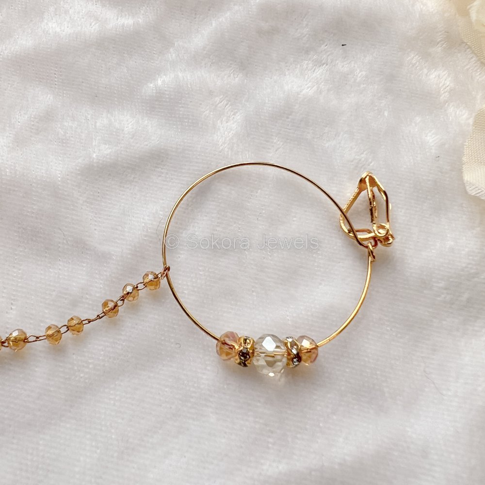 PEAR SHAPED SINGLE KUNDAN GOLD PLATED BRIDAL NOSE RING – Sanvi Jewels